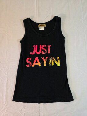 Tween Luv 2 Sleep Tank Top Just Sayin Black Small